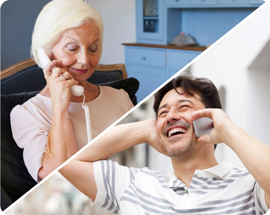 Customer using a home phone